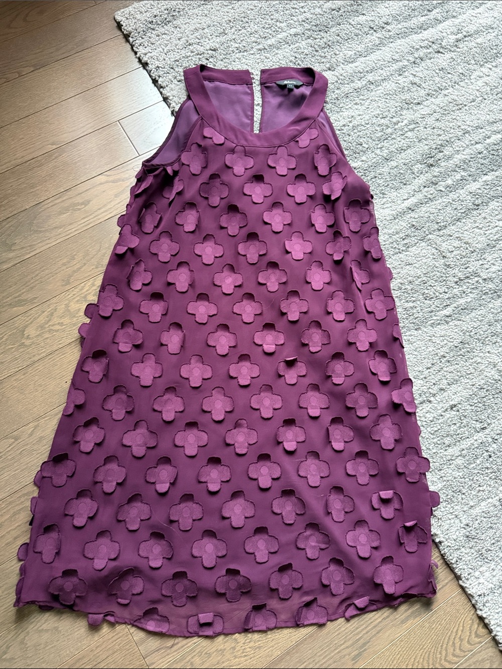 Girls' Floral AppliquΓ© Sleeveless Dress - Plum